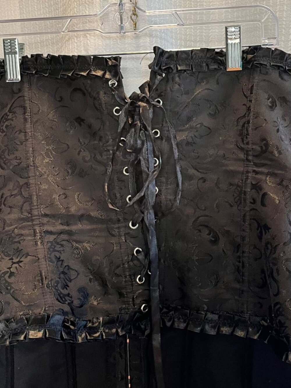Black Brocade Strapless Overbust Corset size 2X - Picture 4 of 4